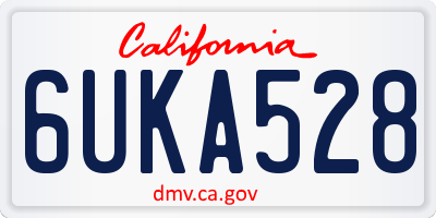 CA license plate 6UKA528