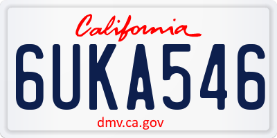 CA license plate 6UKA546