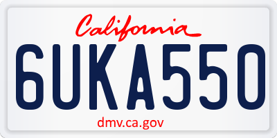 CA license plate 6UKA550