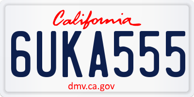 CA license plate 6UKA555