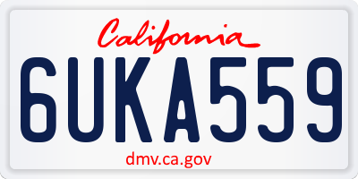 CA license plate 6UKA559