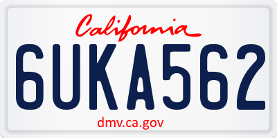 CA license plate 6UKA562