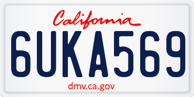 CA license plate 6UKA569