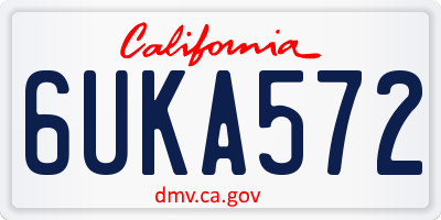 CA license plate 6UKA572