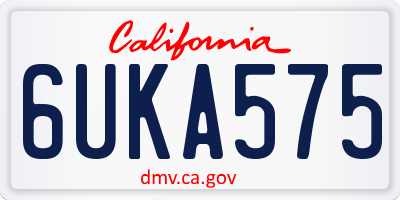CA license plate 6UKA575