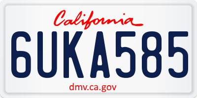 CA license plate 6UKA585