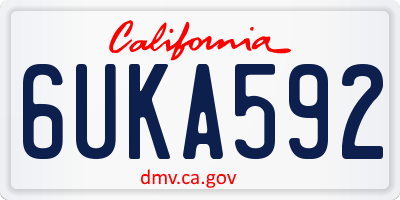 CA license plate 6UKA592