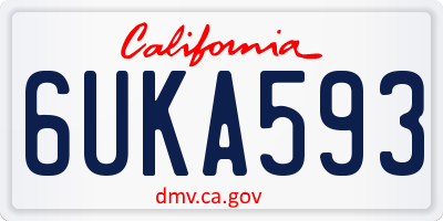 CA license plate 6UKA593