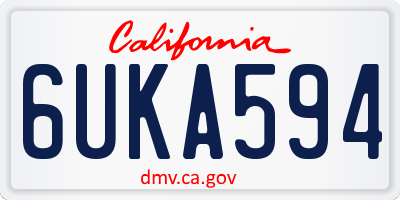 CA license plate 6UKA594