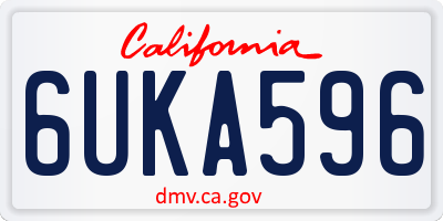 CA license plate 6UKA596