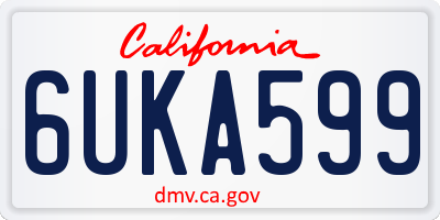 CA license plate 6UKA599