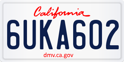 CA license plate 6UKA602