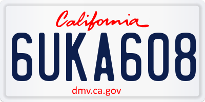 CA license plate 6UKA608