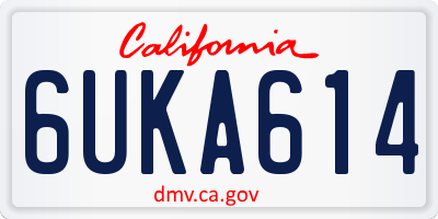CA license plate 6UKA614