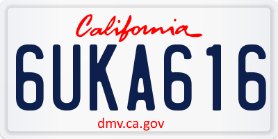 CA license plate 6UKA616