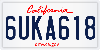 CA license plate 6UKA618