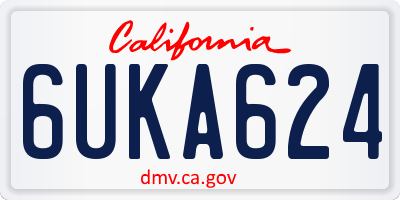 CA license plate 6UKA624