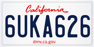CA license plate 6UKA626