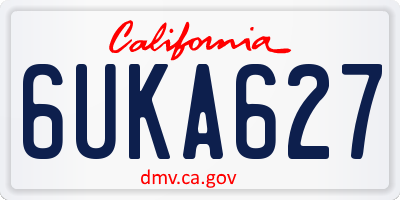 CA license plate 6UKA627