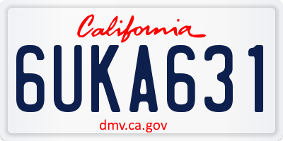 CA license plate 6UKA631