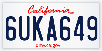 CA license plate 6UKA649