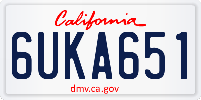 CA license plate 6UKA651