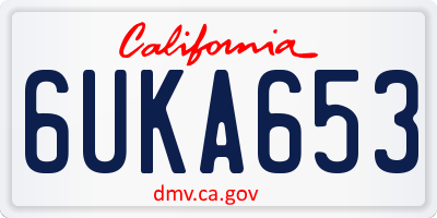 CA license plate 6UKA653