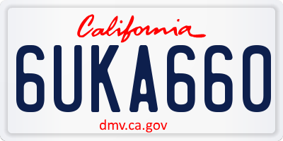CA license plate 6UKA660