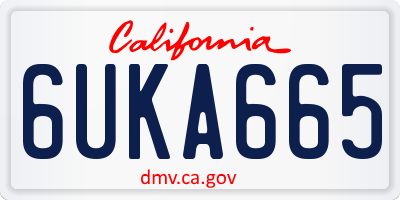 CA license plate 6UKA665
