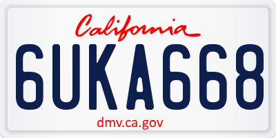 CA license plate 6UKA668