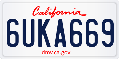 CA license plate 6UKA669
