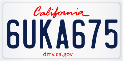 CA license plate 6UKA675