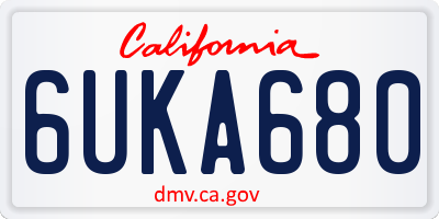 CA license plate 6UKA680