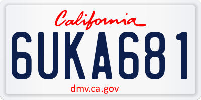 CA license plate 6UKA681