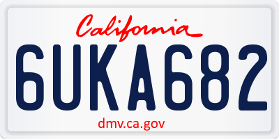CA license plate 6UKA682