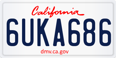 CA license plate 6UKA686