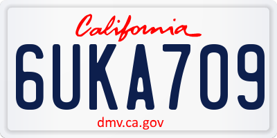 CA license plate 6UKA709