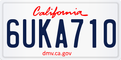 CA license plate 6UKA710