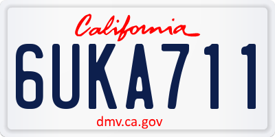 CA license plate 6UKA711
