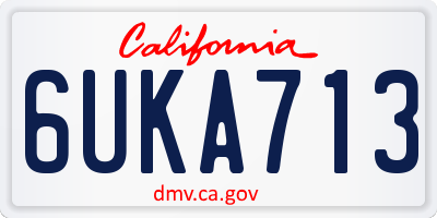 CA license plate 6UKA713