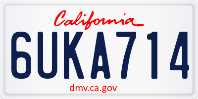 CA license plate 6UKA714