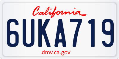 CA license plate 6UKA719