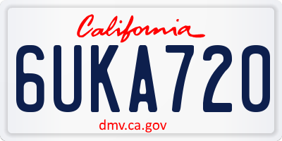CA license plate 6UKA720