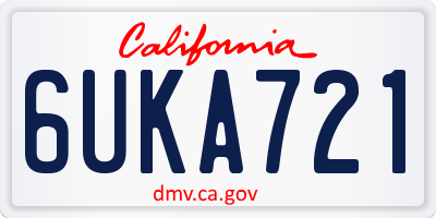CA license plate 6UKA721