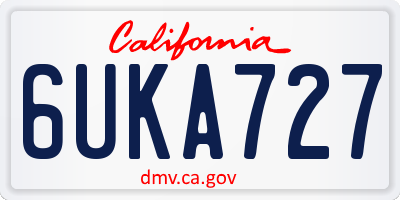 CA license plate 6UKA727