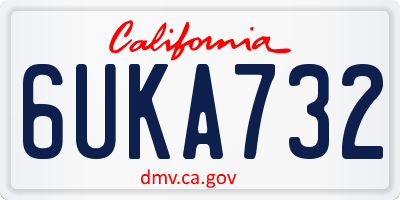 CA license plate 6UKA732