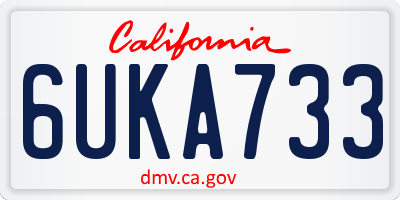 CA license plate 6UKA733