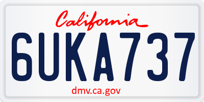 CA license plate 6UKA737