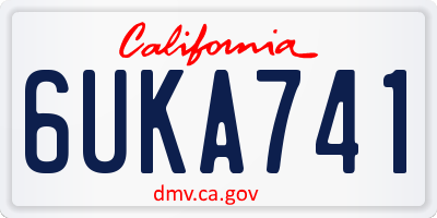 CA license plate 6UKA741