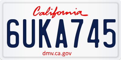 CA license plate 6UKA745